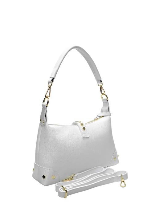 Anna Luchini Wit Rundleer Tas - Image 2