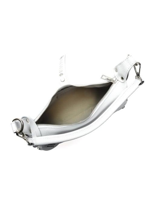 Anna Luchini Wit Rundleer Tas - Image 4