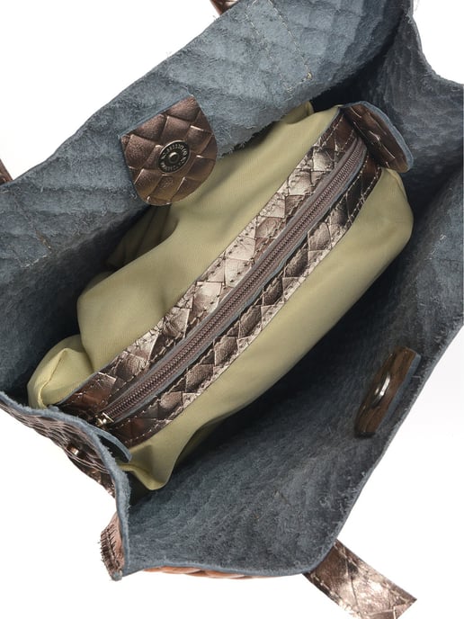 Anna Luchini Brons Rundleer Tas - Image 4