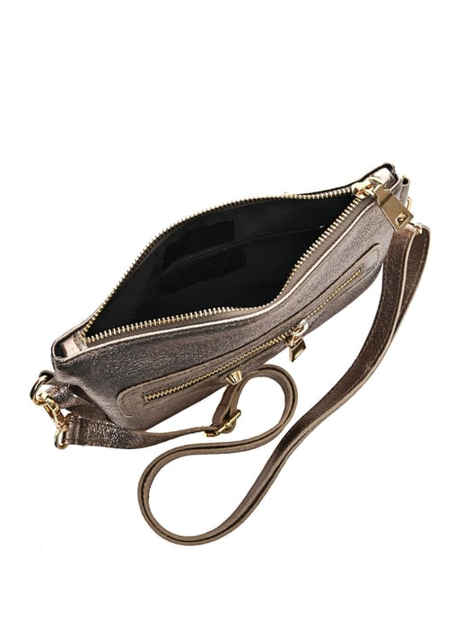 Anna Luchini Brons Rundleer Tas - Image 4