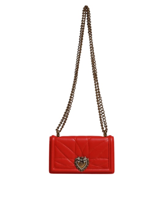 Dolce & Gabbana Rode Gequiltde Toewijding Schoudertas Chain Telefoonhoes Bag - Image 2