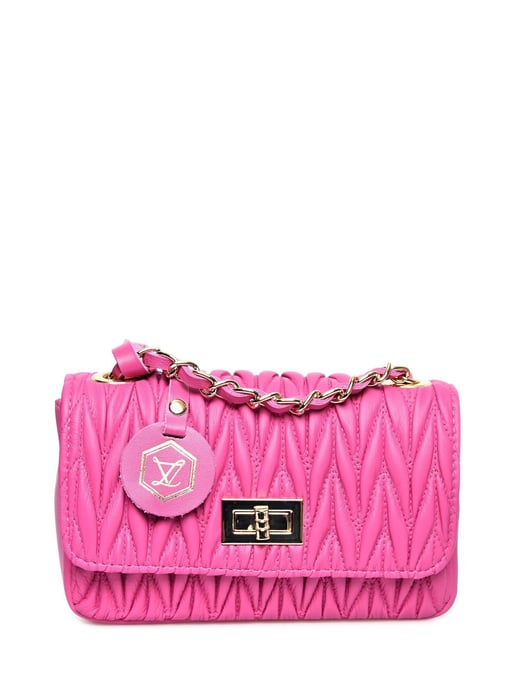 Luisa Vannini Fuchsia Rundleer Tas - Image 1