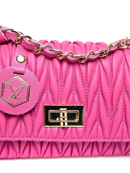 Luisa Vannini Fuchsia Rundleer Tas - Image 3