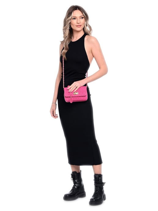 Luisa Vannini Fuchsia Rundleer Tas - Image 5