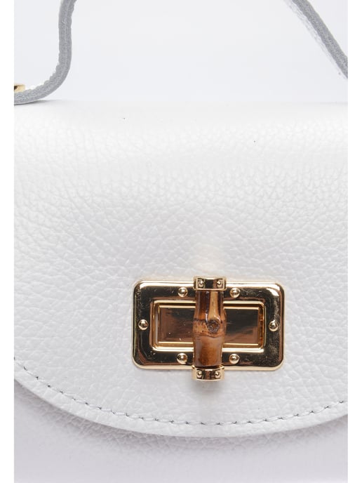 Anna Luchini Wit Rundleer Tas - Image 3