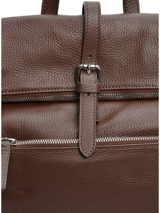 Anna Luchini Chocolade Rundleer Tas - Image 3