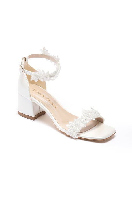 Elodie Bridal Lace Block Hak Sandaal - Image 1