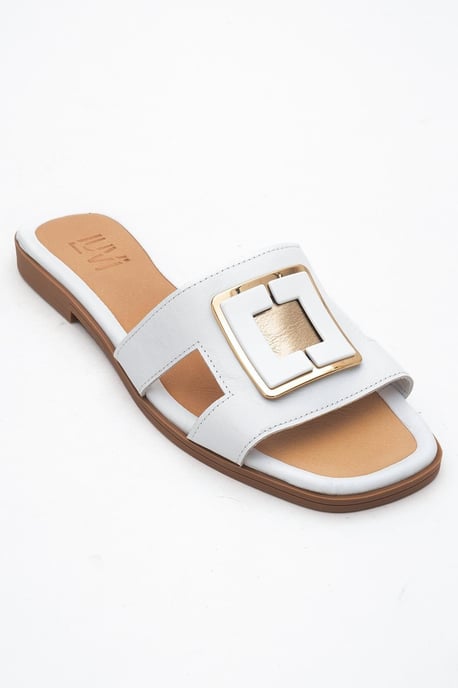 MILLIE Leer Gesp Slide (Women) - Image 1