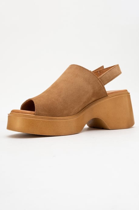 Power Leer Platform Sleehak Sandalen (Women) - Image 2
