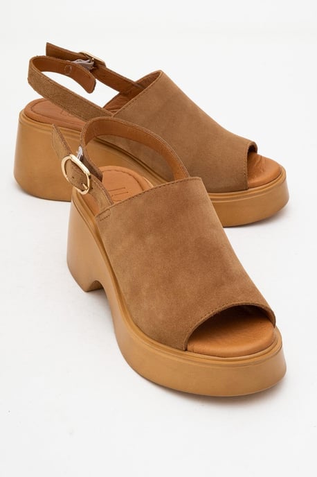 Power Leer Platform Sleehak Sandalen (Women) - Image 4