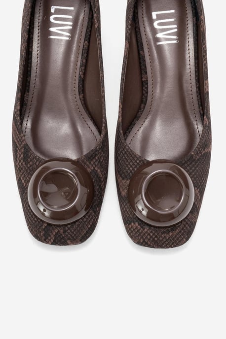 Mila Gesp Vierkante Neus Blokhak Pump (Dames) - Image 3