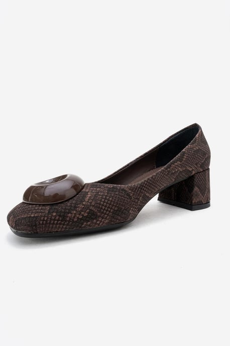 Mila Gesp Vierkante Neus Blokhak Pump (Dames) - Image 4