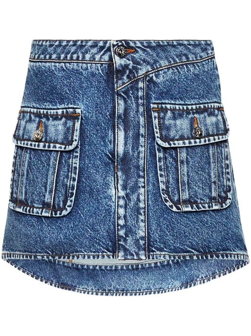 Gekruiste Paspelzakjes Mini Textielrok - Image 5