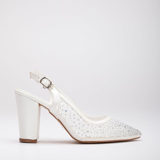 Monique Ivoren Kant Slingback Schoenen - Image 1