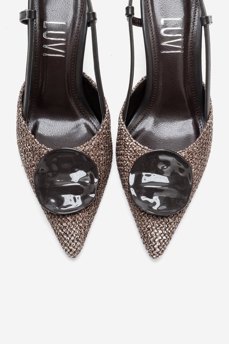 Levia Geweven Pump met Puntige Neus en Slingback - Image 3