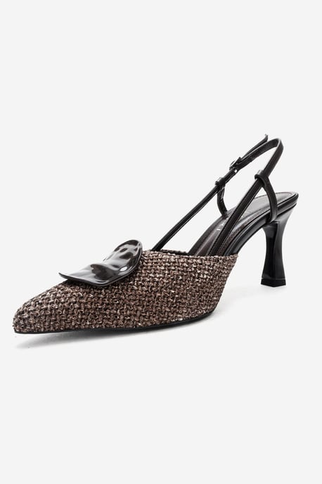 Levia Geweven Pump met Puntige Neus en Slingback - Image 4