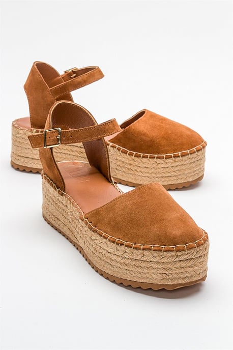 Viba Leren Espadrille Platform Sleehak Sandalen (Dames) - Image 1