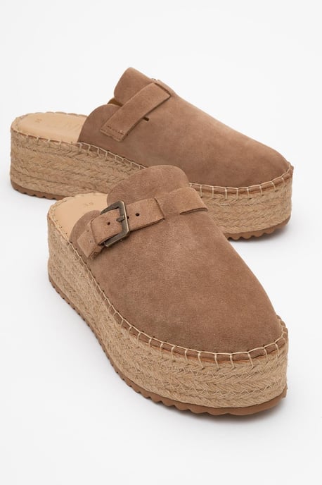 Novas Leren Platform Espadrille Muil (Dames) - Image 4