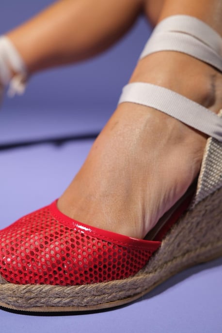 Lions Mesh Leren Sleehak Espadrilles Sandaal (Dames) - Image 2