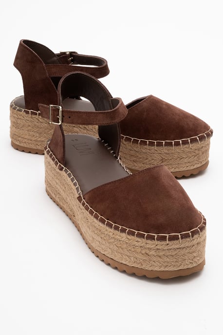 Viba Leren Espadrille Platform Sleehak Sandalen (Dames) - Image 1