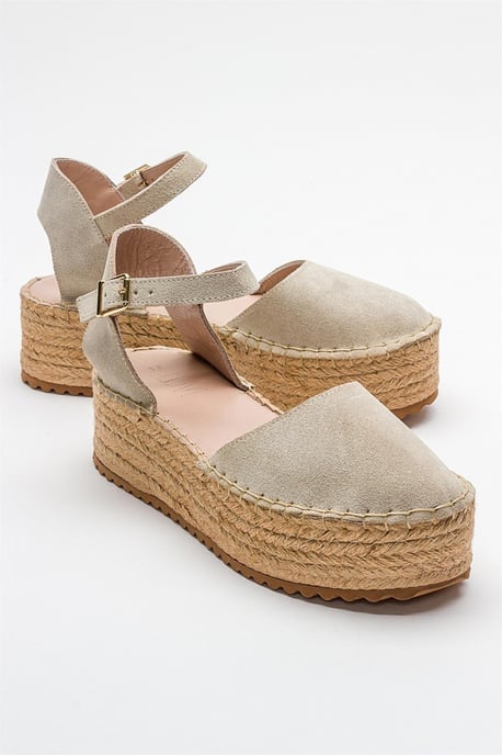 Viba Leren Espadrille Platform Sleehak Sandalen (Dames) - Image 1
