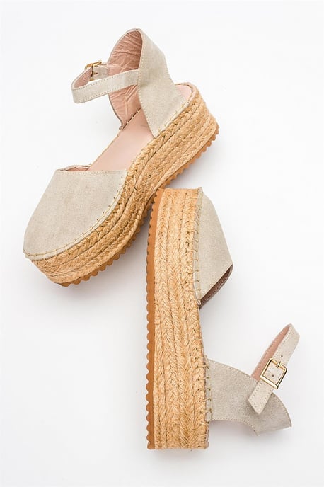 Viba Leren Espadrille Platform Sleehak Sandalen (Dames) - Image 5
