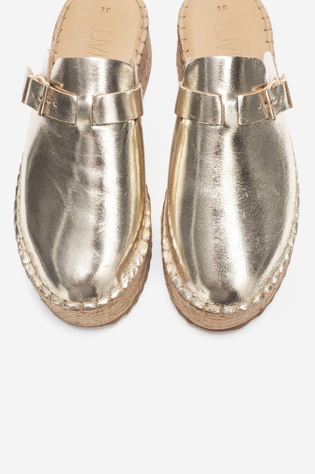 Novas Leren Platform Espadrille Muil (Dames) - Image 3