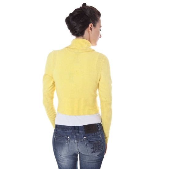 Cropped Gebreide Cardigan Geel Cropped Trui - Image 2