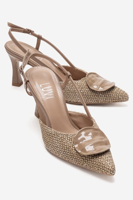 Levia Geweven Pump met Puntige Neus en Slingback - Image 2