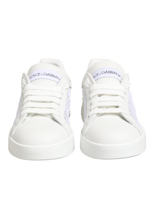 Dolce & Gabbana Witte Mesh Inzetten Lage Sneakers Schoenen - Image 3