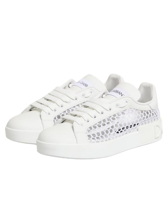 Dolce & Gabbana Witte Mesh Inzetten Lage Sneakers Schoenen - Image 5