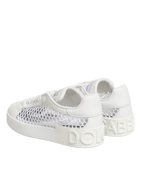 Dolce & Gabbana Witte Mesh Inzetten Lage Sneakers Schoenen - Image 6