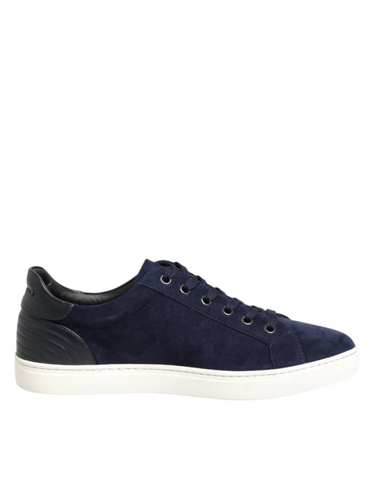 Dolce & Gabbana Blauwe Leren Suède Lage Sneakers Schoenen - Image 2