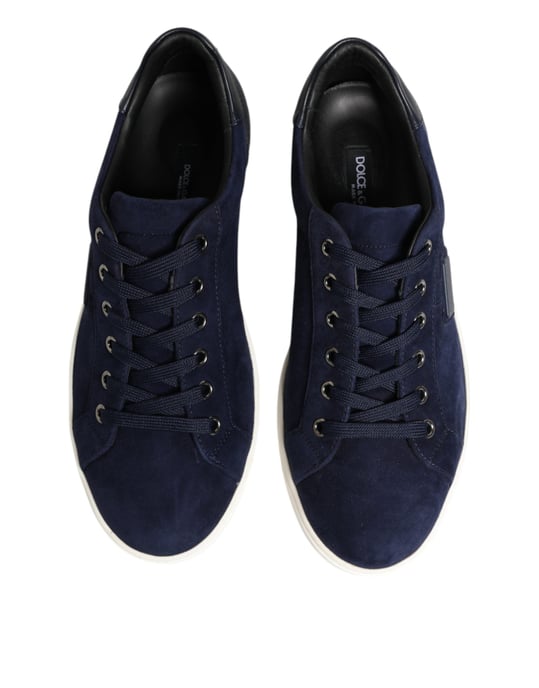 Dolce & Gabbana Blauwe Leren Suède Lage Sneakers Schoenen - Image 4