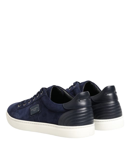 Dolce & Gabbana Blauwe Leren Suède Lage Sneakers Schoenen - Image 6