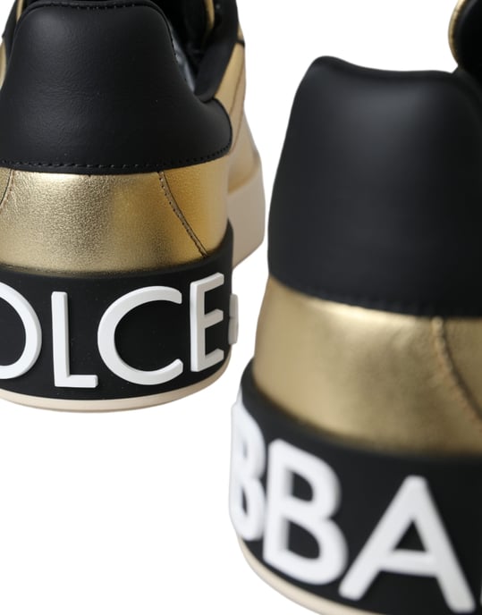 Dolce & Gabbana Gouden Portofino Kalfskleren Sneakers Dames Schoenen - Image 5