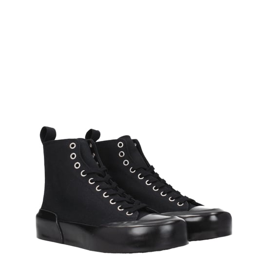 Jil Sander Zwarte Stof Hoge Sneakers - Image 2