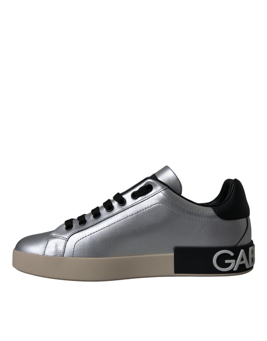 Dolce & Gabbana Zilveren Portofino Kalfsleren Sneakers Heren Schoenen - Image 6