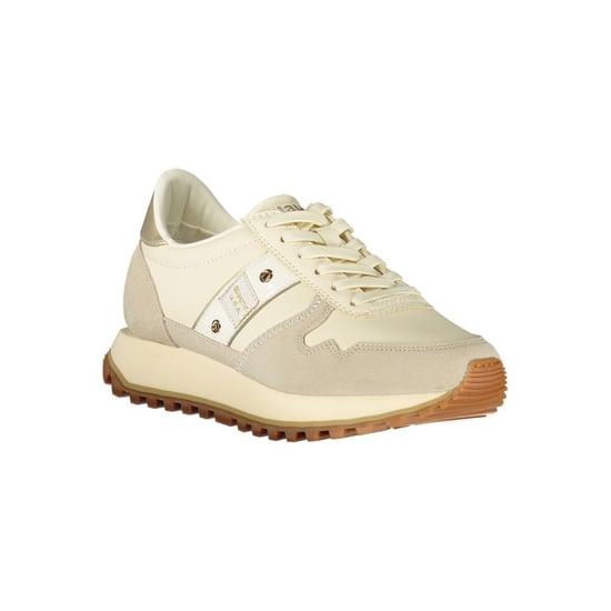 Blauer Beige Leren Dames Sneakers - Image 2