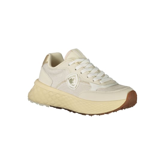 Blauer Beige Leren Dames Sneakers - Image 2