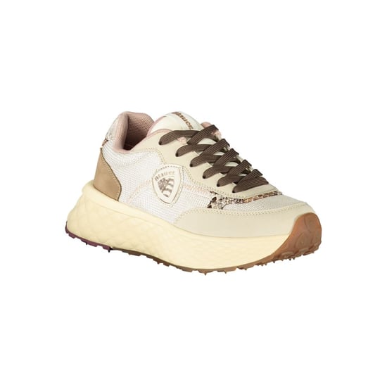 Blauer Beige Leren Dames Sneakers - Image 2