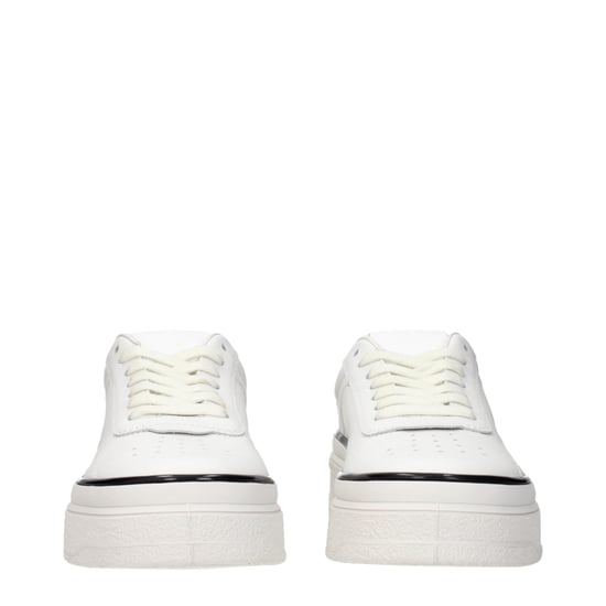 Jil Sander Witte Leren Platform Sneakers - Image 3