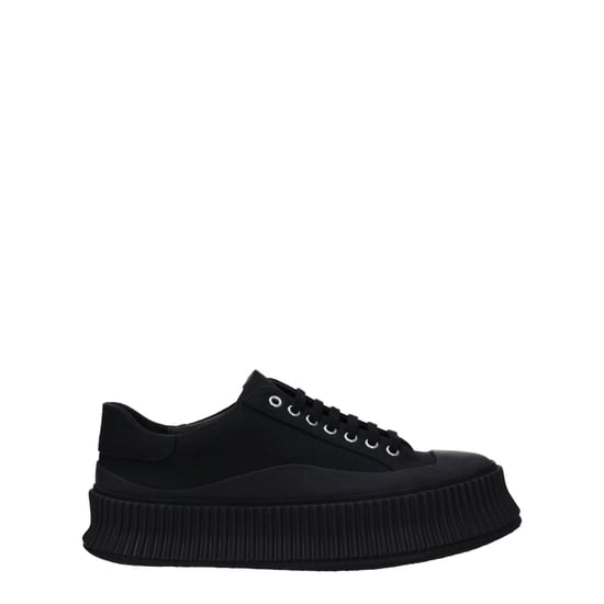 Jil Sander Zwarte Stoffen Platform Sneakers - Image 1