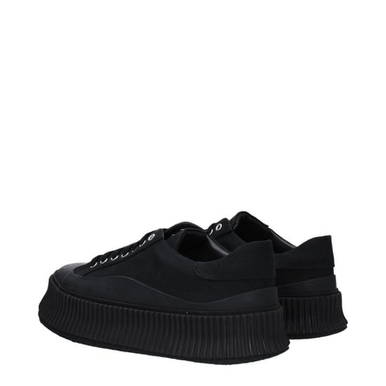 Jil Sander Zwarte Stoffen Platform Sneakers - Image 4