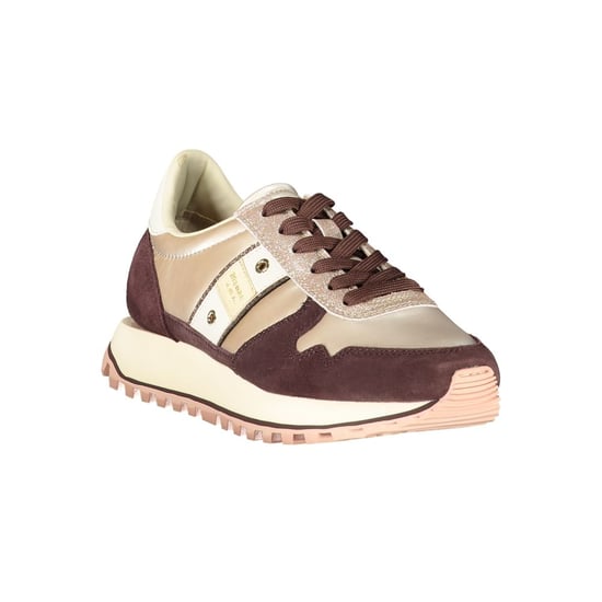 Blauer Beige Leren Dames Sneakers - Image 2