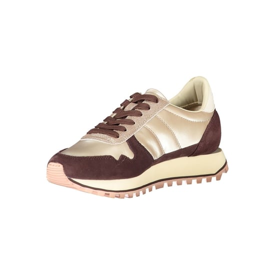 Blauer Beige Leren Dames Sneakers - Image 3