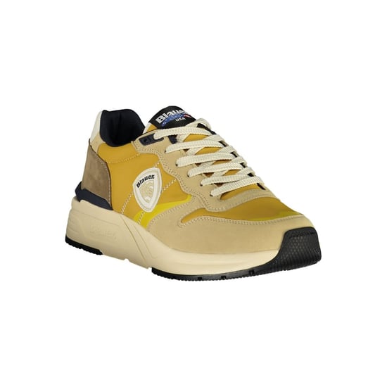 Blauer Beige Polyester Sneakers - Image 2