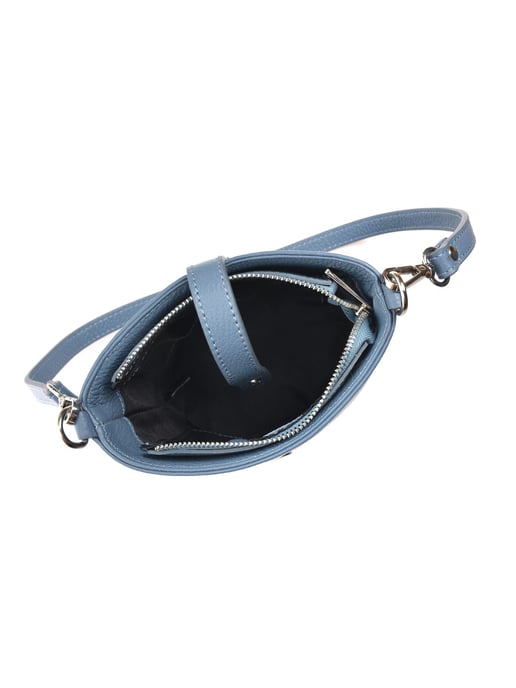Anna Luchini Turquoise Rundleer Tas - Image 4