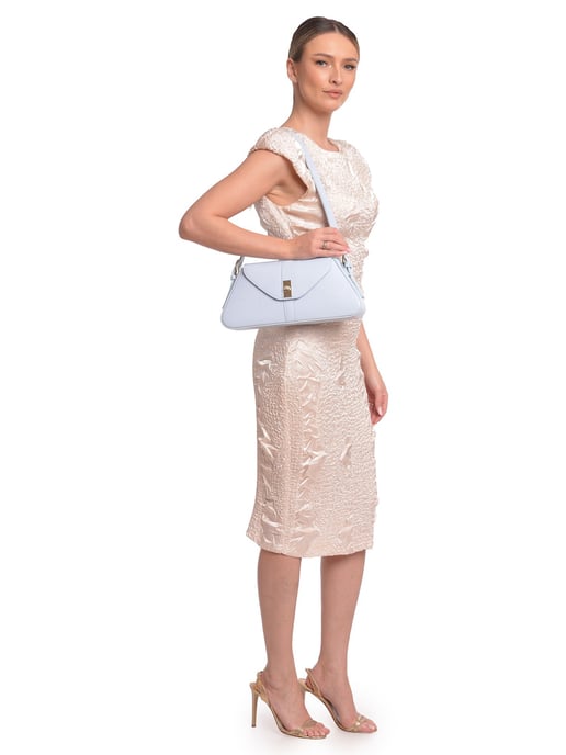 Roberta M Turquoise Rundleer Tas - Image 5