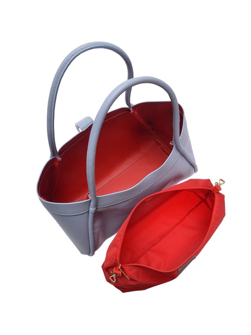 Luisa Vannini Turquoise Rundleer Tas - Image 4